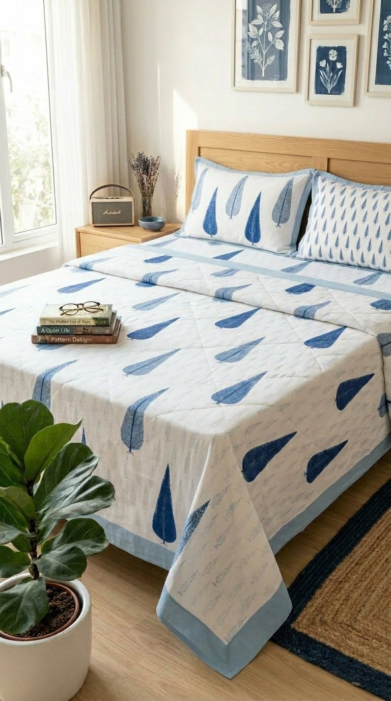 BC05 -Reversible Quilted Cotton Bedcover Set