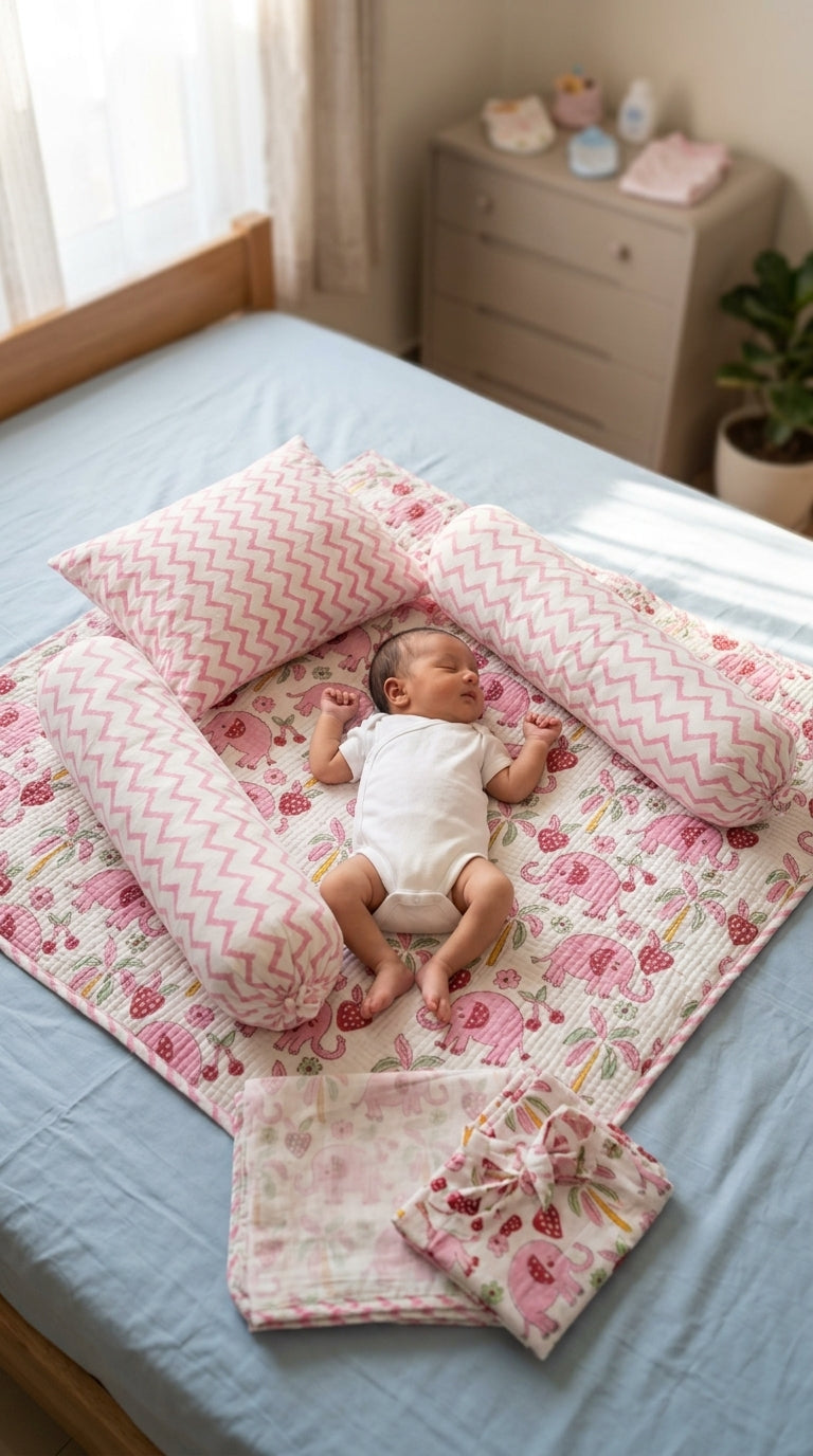 HB02 Handblock Baby bedding set