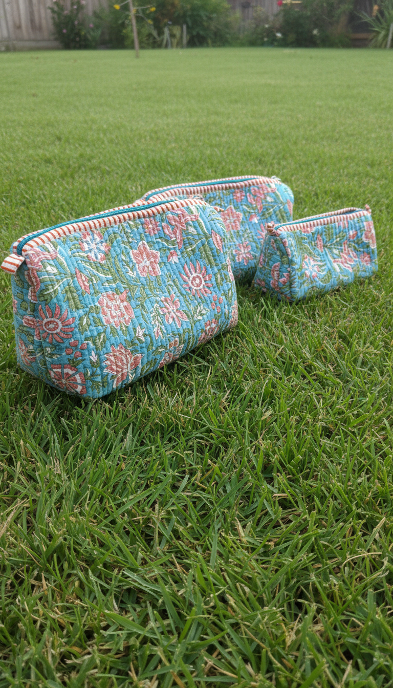 VB08 Quilted Vanity Pouches-Set of 3