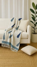ST02 Handblock Jute Cotton Dhurries/ Sofa Throws